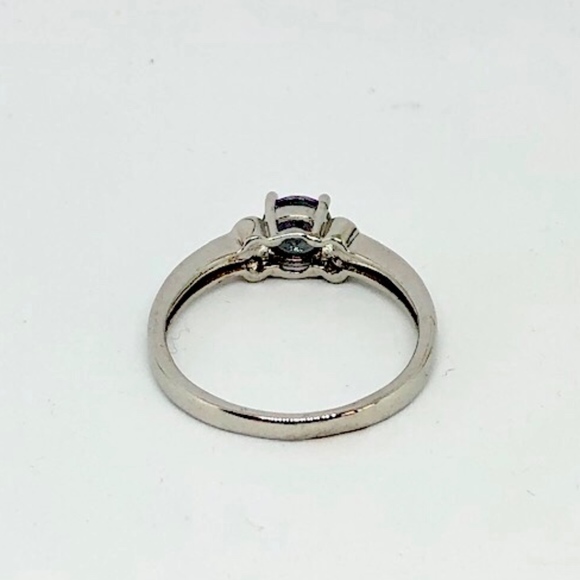 Mystic Topaz & Diamond Ring, Simulated Stones, Silver Plated, NWOT - Picture 5 of 6